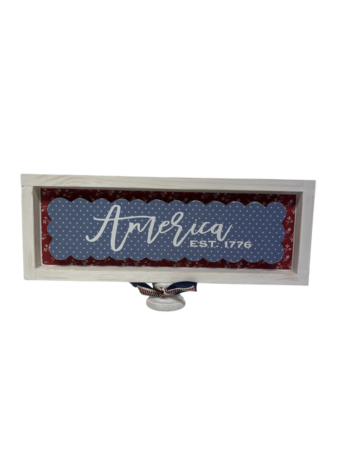 America 4 1/2 x 12 box sign