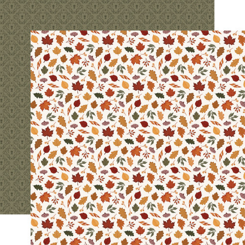 Here Comes Autumn: Scattered Fall Leaves Paper