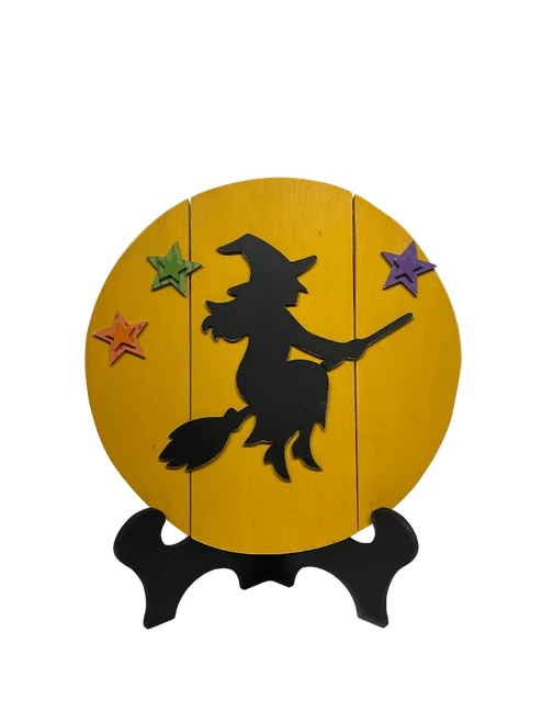 Witches Week - item of the day! witch on circle plank