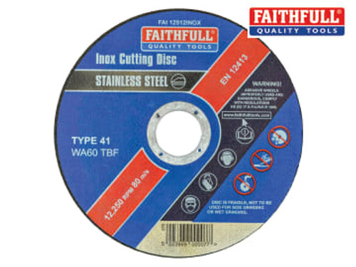Faithfull (FAI11512INOX) Inox Cutting Disc 115 x 1.2 x 22.23mm