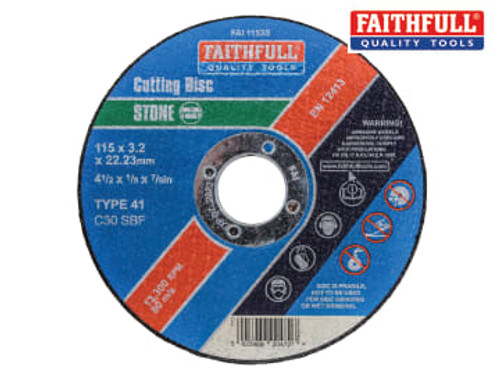 Faithfull (FAI1153S) Stone Cut Off Disc 115 x 3.2 x 22.23mm