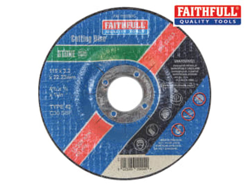 Faithfull (FAI1153SDC) Depressed Centre Stone Cutting Disc 115 x 3.2 x 22.23mm