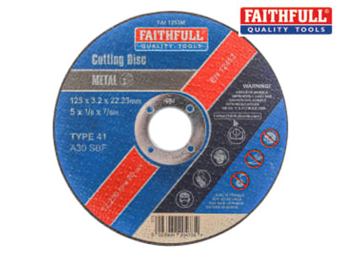 Faithfull (FAI1253M) Metal Cut Off Disc 125 x 3.2 x 22.23mm