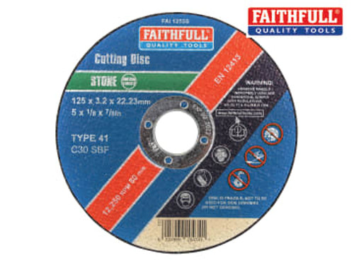 Faithfull (FAI1253S) Stone Cut Off Disc 125 x 3.2 x 22.23mm
