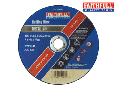 Faithfull (FAI1803M) Metal Cut Off Disc 180 x 3.2 x 22.23mm