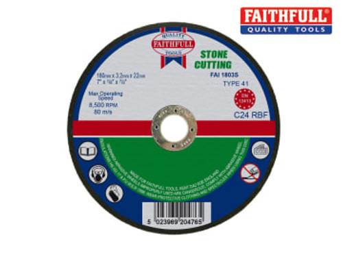Faithfull (FAI1803S) Stone Cut Off Disc 180 x 3.2 x 22.23mm