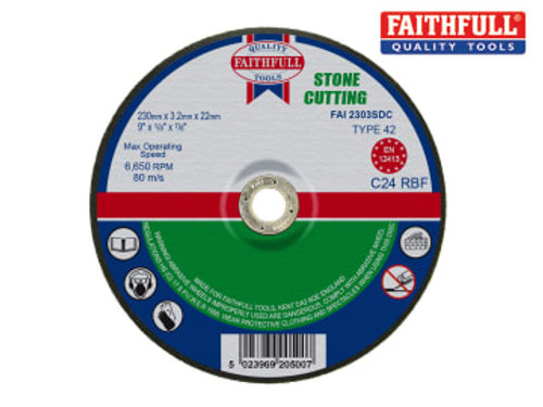 Faithfull (FAI2303SDC) Depressed Centre Stone Cutting Disc 230 x 3.2 x 22.23mm