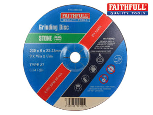 Faithfull (FAI2306SDG) Depressed Centre Stone Grinding Disc 230 x 6 x 22.23mm