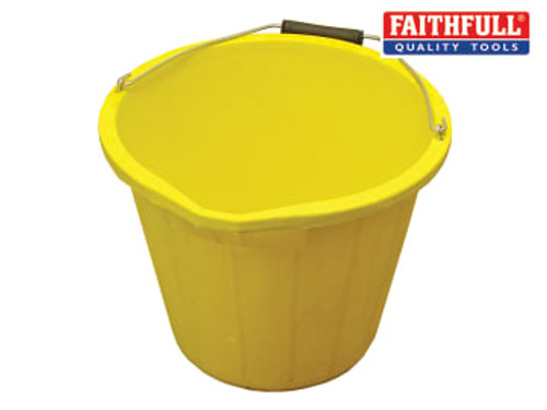 Faithfull (FAI3GBUCKYEL) Heavy-Duty Bucket 14 litre (3 gallon) - Yellow