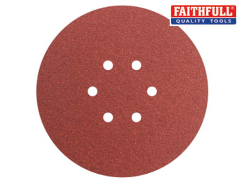 Faithfull (FAIADHL150M) Hook & Loop Sanding Disc DID2 Holed 150mm x 80G (Pack 5)