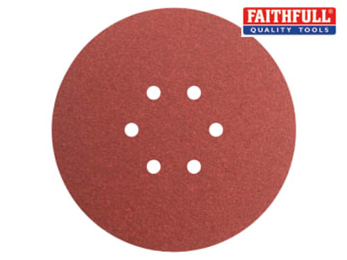 Faithfull (FAIADHL150MF) Hook & Loop Sanding Disc DID2 Holed 150mm Medium Fine (Pack 5)