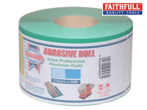 Faithfull (FAIAR11540G) Aluminium Oxide Sanding Paper Roll Green 115mm x 50m 40G