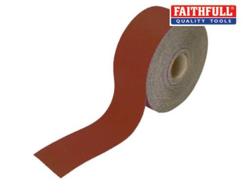 Faithfull (FAIAR11540R) Aluminium Oxide Sanding Paper Roll Red Heavy-Duty 115mm x 50m 40G