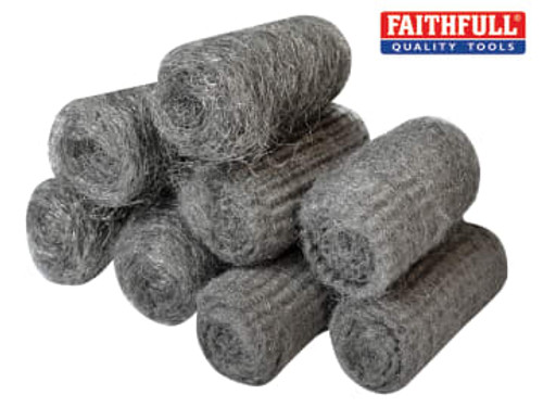 Faithfull (FAIASW8A) Steel Wool, Assorted Grades 20g Rolls (Pack 8)