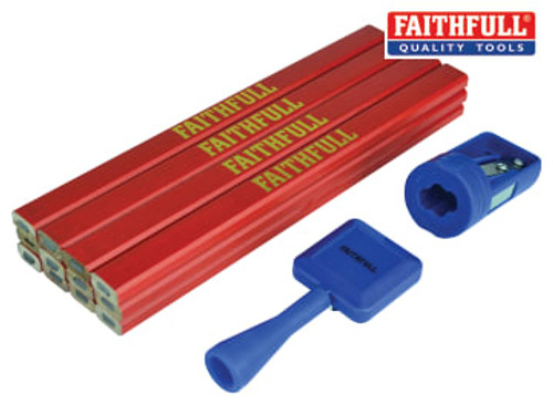 Faithfull (FAICPRKIT) Carpenter's Pencil Kit Red / Medium (Pack 12)