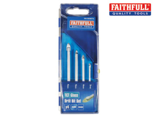 Faithfull (FAIGDSET4) Tile & Glass Drill Bit Set of 4 (3-6mm)