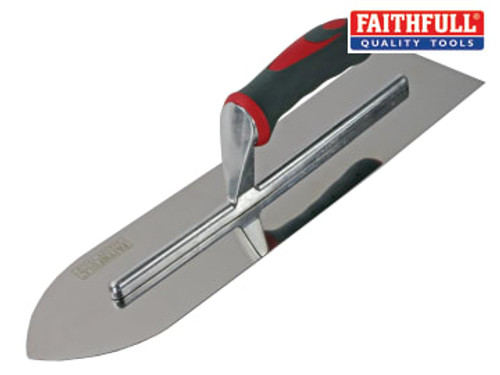 Faithfull (FAISGTFL16SS) Flooring Trowel Stainless Steel Soft Grip Handle 16 x 4in