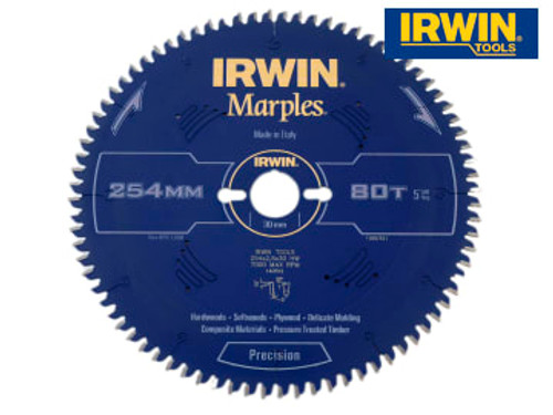 IRWIN (1897461) Marples Mitre Circular Saw Blade 254 x 30mm x 80T HI-ATB/Neg