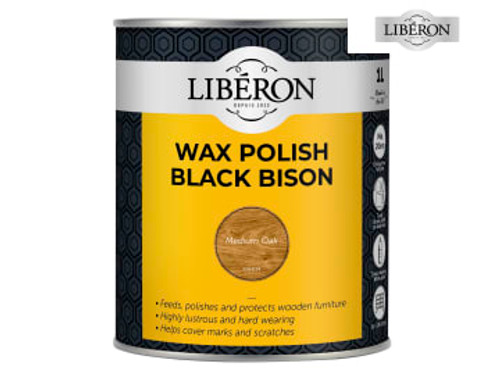 Liberon (126885) Black Bison Wax Paste Medium Oak 1kg