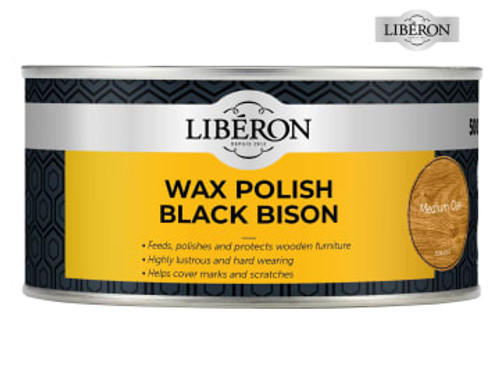 Liberon (126877) Black Bison Wax Paste Medium Oak 500ml