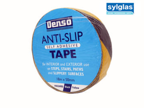 Sylglas (8622055) Anti-Slip Tape 50mm x 18m Black & Yellow Hazard