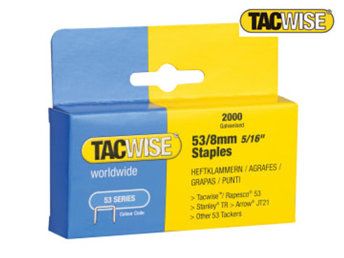 Tacwise (0335) 53 Light-Duty Staples 8mm (Type JT21 A) (Pack 2000)