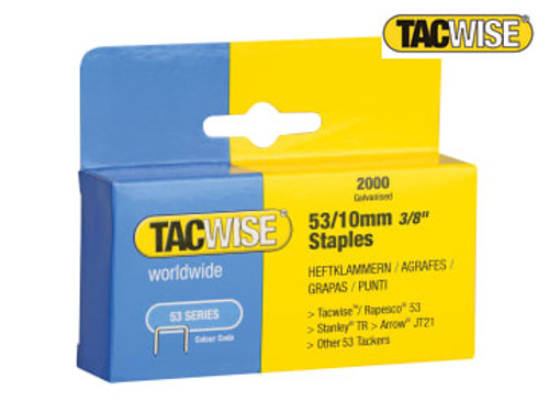 Tacwise (0336) 53 Light-Duty Staples 10mm (Type JT21 A) (Pack 2000)