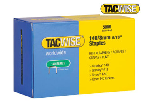 Tacwise (0341) 140 Galvanised Staples 8mm (Pack 5000)
