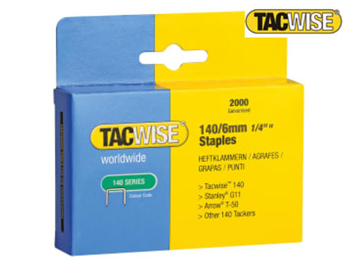 Tacwise (0345) 140 Heavy-Duty Staples 6mm (Type T50 G) (Pack 2000)