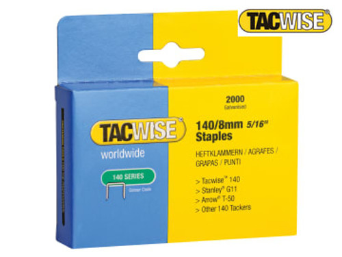 Tacwise (0346) 140 Heavy-Duty Staples 8mm (Type T50 G) (Pack 2000)