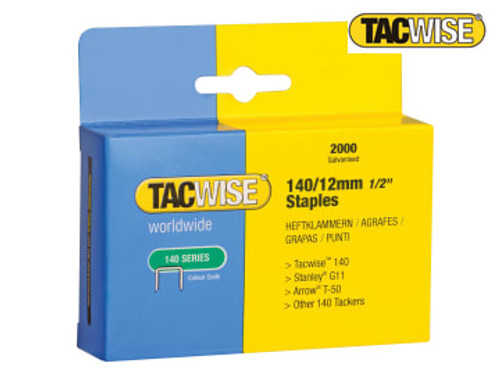 Tacwise (0348) 140 Heavy-Duty Staples 12mm (Type T50 G) (Pack 2000)