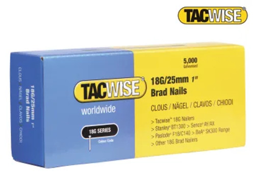 Tacwise (0396) 18 Gauge 25mm Brad Nails (Pack 5000)