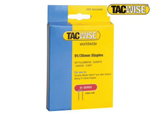 Tacwise (0746) 91 Narrow Crown Staples 35mm - Electric Tackers (Pack 1000)