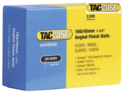 Tacwise (0769) 16G Angled Finish Nails 32mm for DC618K (Pack 2500)