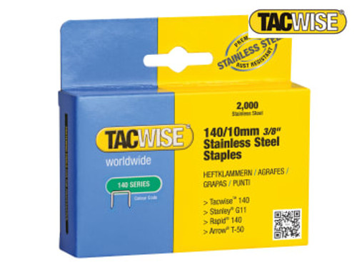 Tacwise (1217) 140 Stainless Steel Staples 10mm (Pack 2000)