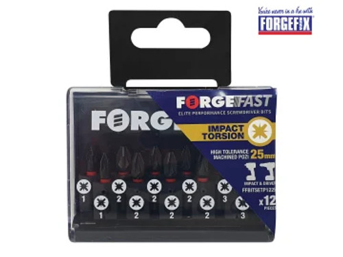 ForgeFix (FFBITSETP1225) ForgeFast Pozidriv Impact Bit Set, 12 Piece
