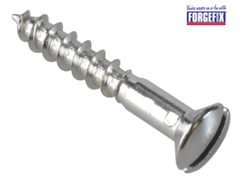 ForgeFix Multi-Purpose Screw SL Raised Head - Chrome Plated