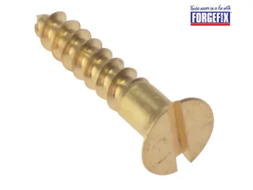 ForgeFix Wood Screw Slotted CSK - Solid Brass