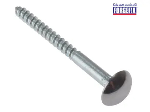 ForgeFix Mirror Screw Chrome Domed Top Slotted CSK ST ZP