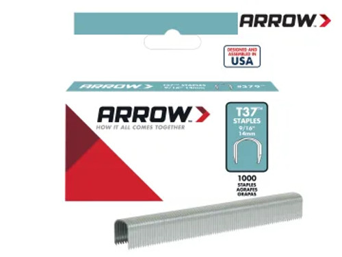 Arrow (A378) T37 Staples 12mm (1/2in) (Box 1000)