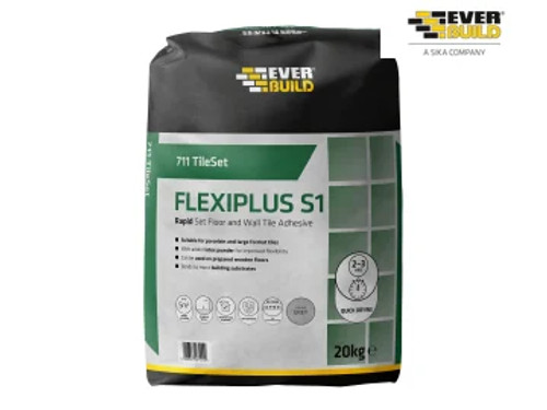Everbuild 711 TileSet Flexiplus Tile Adhesive Grey 20kg