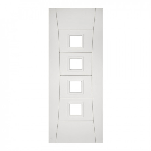 Deanta Pamplona White Primed Glazed Fire Door