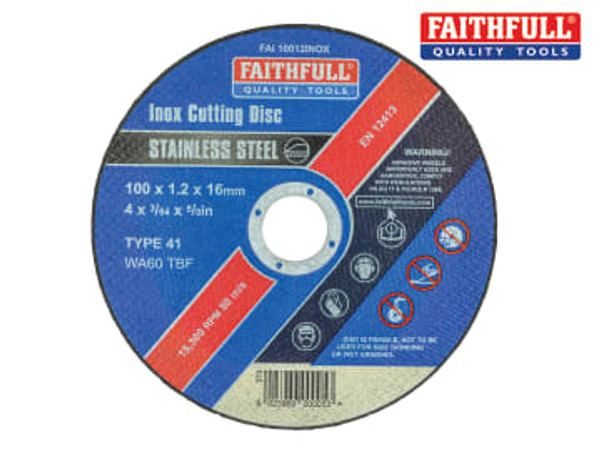 Faithfull (FAI10012INOX) Inox Cutting Disc 100 x 1.2 x 16mm