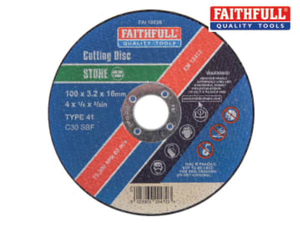 Faithfull (FAI1003S) Stone Cut Off Disc 100 x 3.2 x 16mm