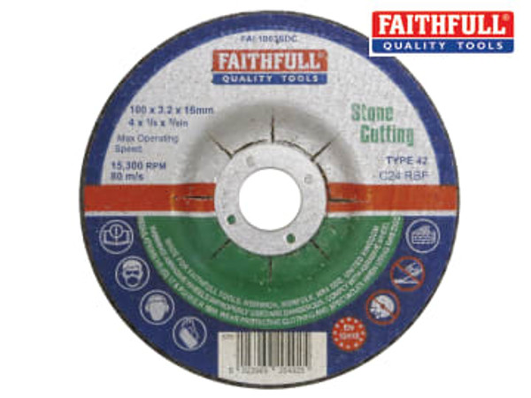 Faithfull (FAI1003SDC) Depressed Centre Stone Cut Off Disc 100 x 3.2 x 16mm