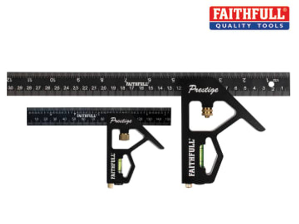 Faithfull (FAICS300TCNC) Prestige Combination Square Twin Pack 150mm (6in) & 300mm (12in)