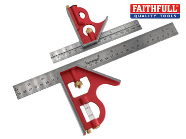 Faithfull (FAICS300TP) Combination Square Twin Pack 150mm (6in) & 300mm (12in)