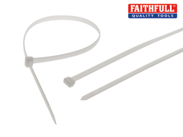 Faithfull (FAICT1200WHD) Heavy-Duty Cable Ties White 9.0 x 1200mm (Pack 10)