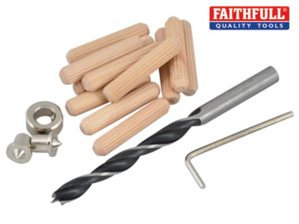 Faithfull (FAIDOWKIT8) Dowel Kit 8mm Drill & Points
