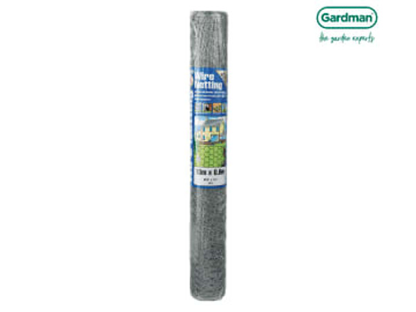 Gardman (50035) Galvanised Wire Netting 13mm² Hexagon, 10 x 0.6m